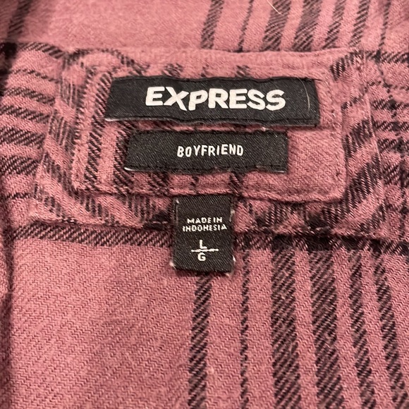 Express mauve boyfriend flannel - Picture 2 of 2